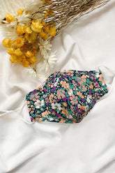 Wildflower Mask Floral Print Black