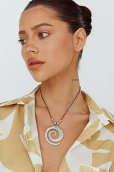 Coolum Swirl Pendant Necklace Silver