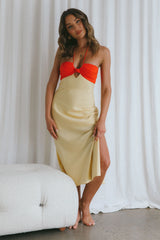Prue Halterneck Midi Dress Orange