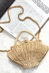 Sophie Woven Shell Purse Natural