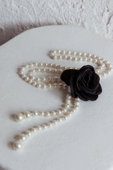 Coco Rose Accent Pearl Belt Black
