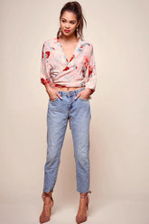 Rivera Waist Tie Floral Top Pink