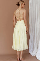 Destination Open Back Midi Dress Lemon