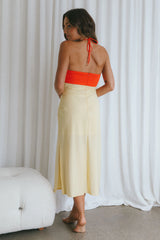 Prue Halterneck Midi Dress Orange