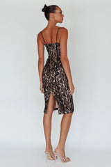 Aura Lace Midi Dress Black