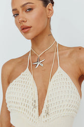 Starfish Pendant Necklace Silver