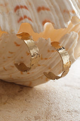 Shari Textured Half Hoop Earrings Gold