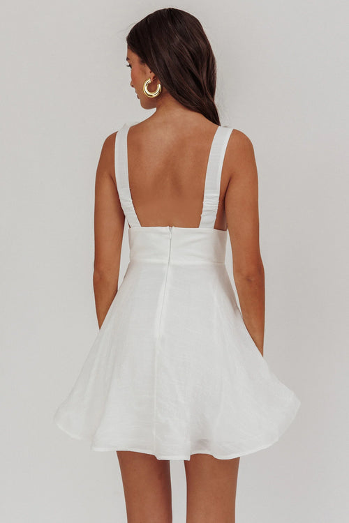 Kalinda Detachable Rose Mini Dress White