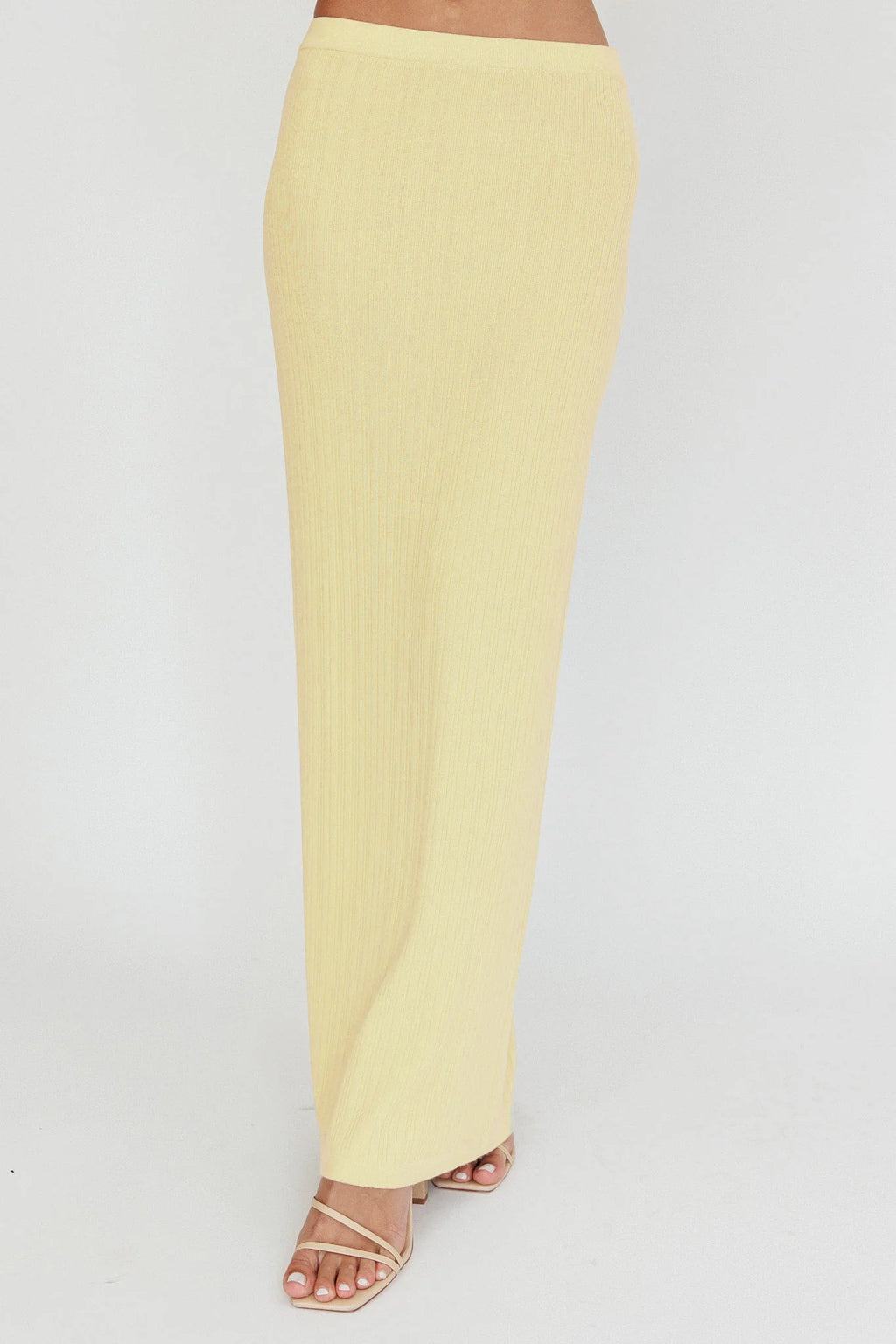 Rossana Ribbed Maxi Skirt Butter