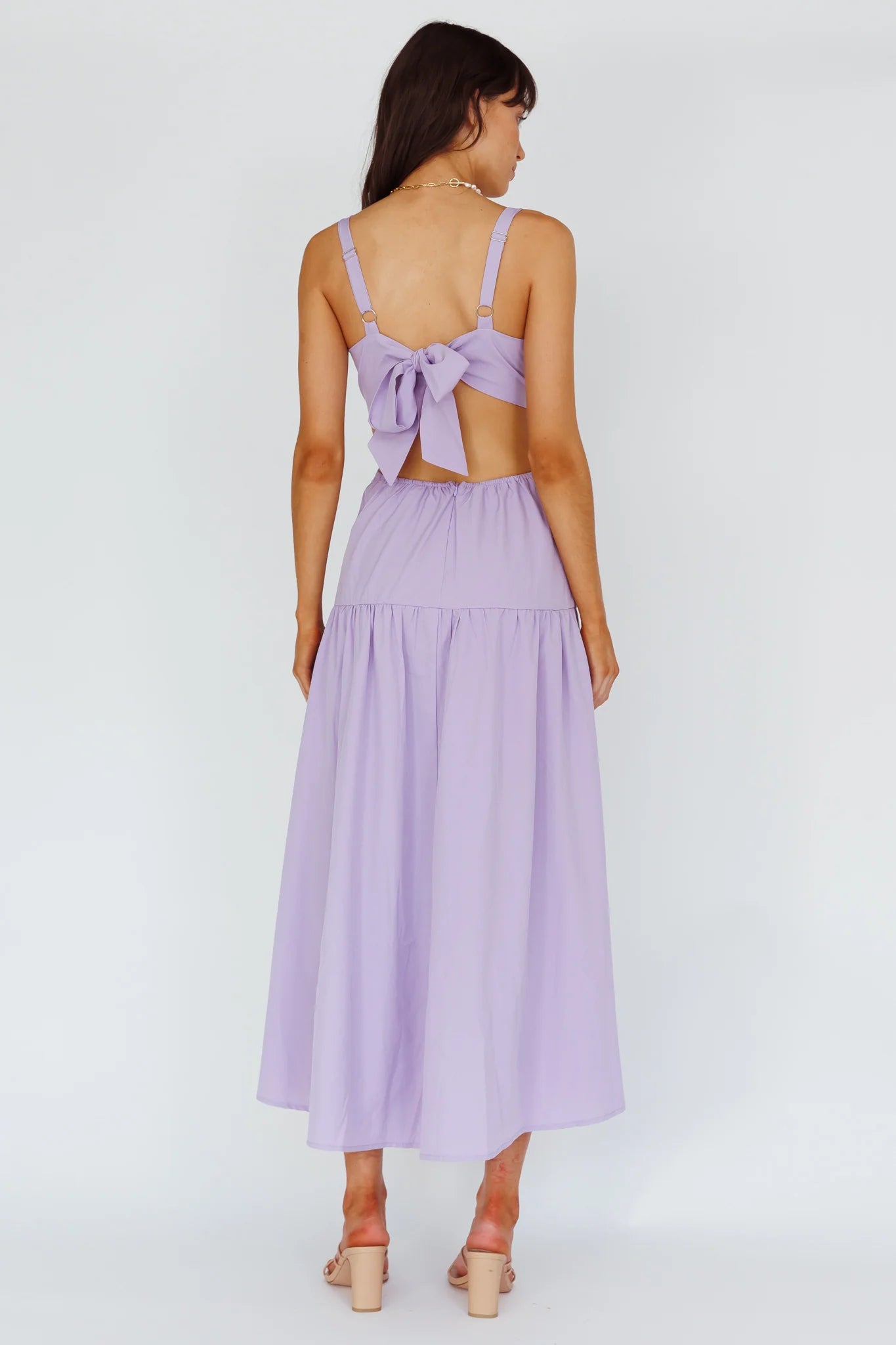 Kassi Gathered Bodice Maxi Dress Lilac