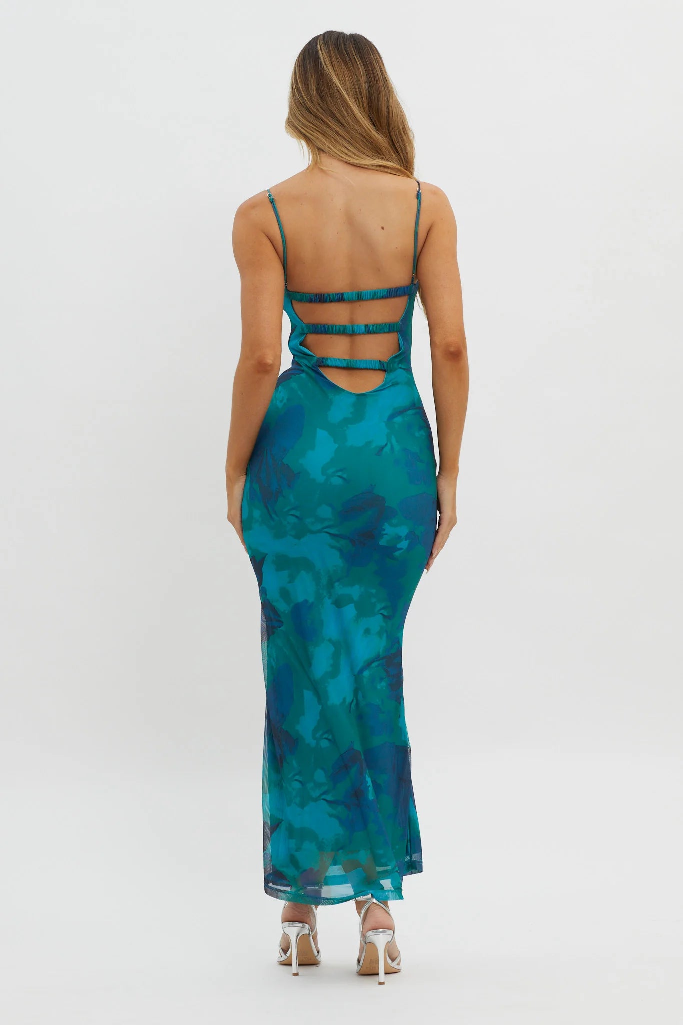 Lennox Elastic Back Bodycon Dress Floral Green