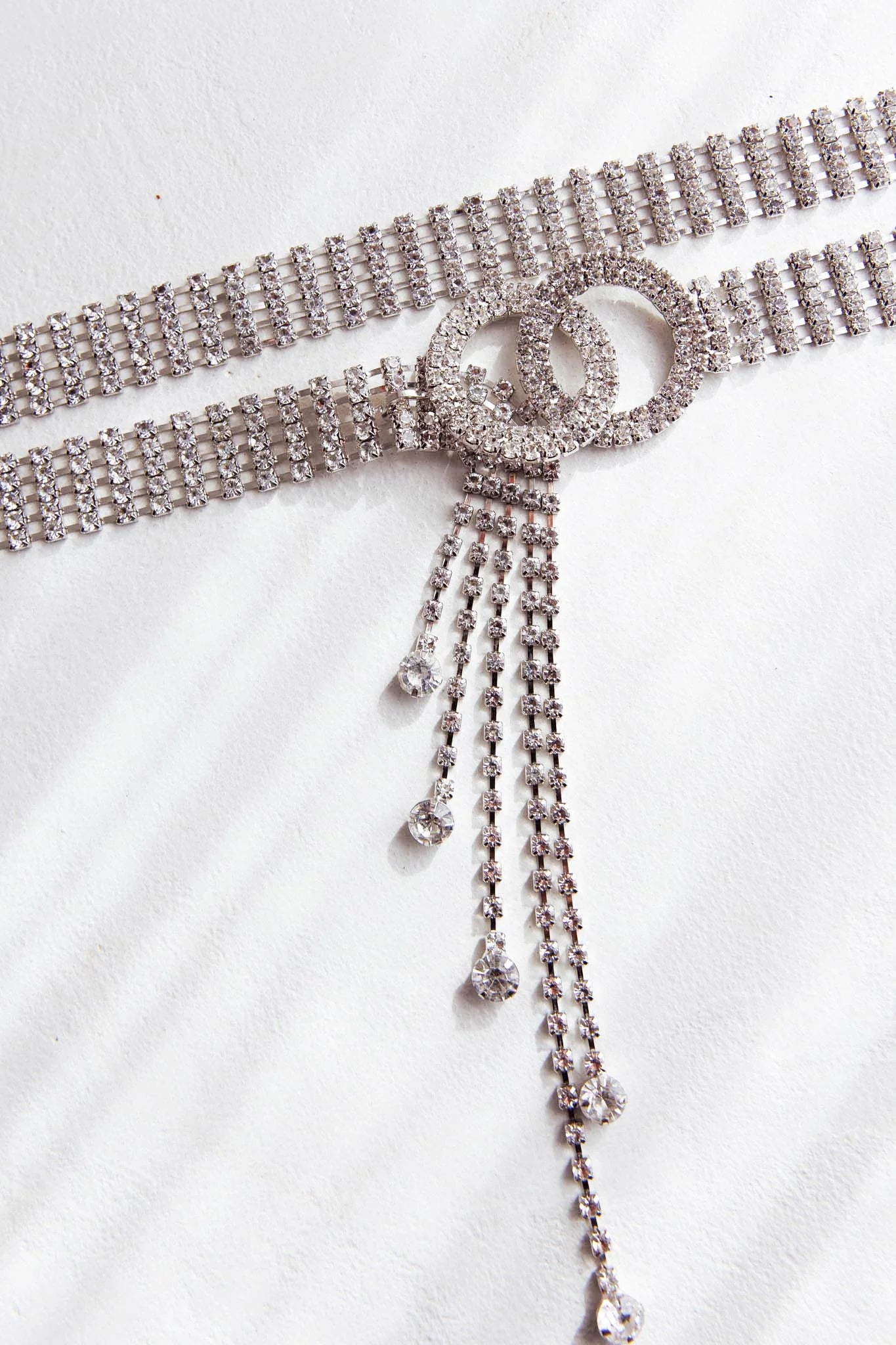 Vera Rhinestone Belt Silver