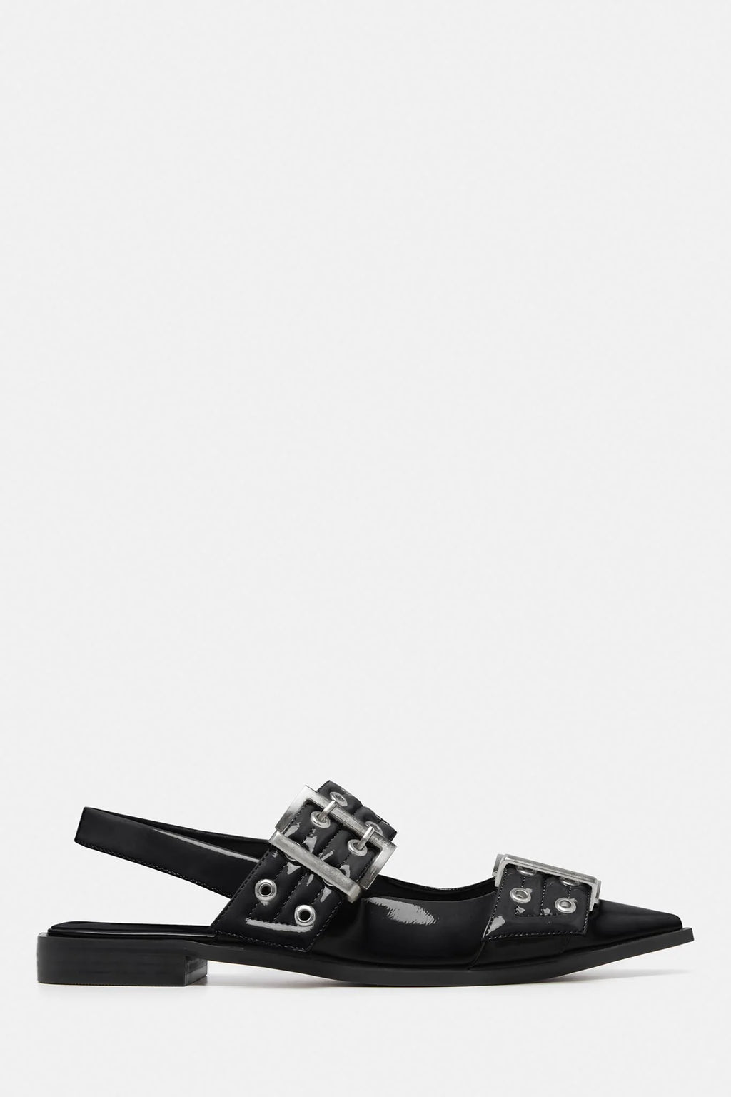 THERAPY Matilda Pointed Flat Black Patent