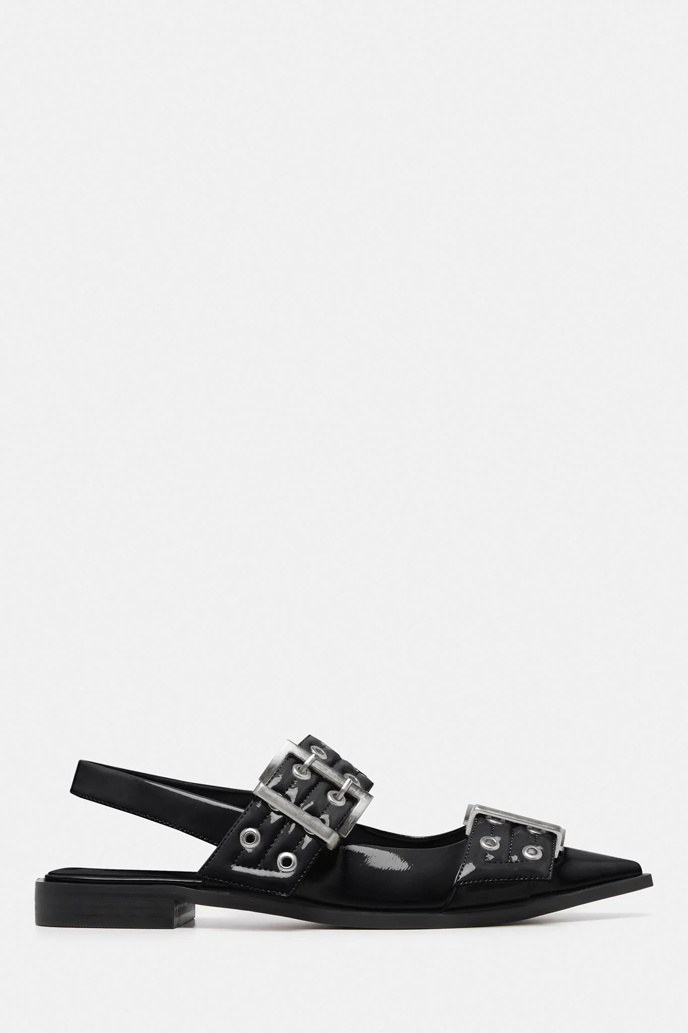 THERAPY Matilda Pointed Flat Black Patent