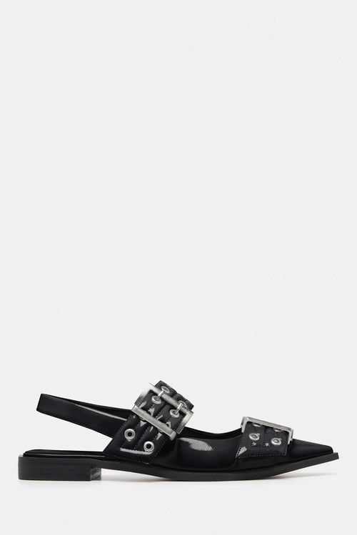 THERAPY Matilda Pointed Flat Black Patent