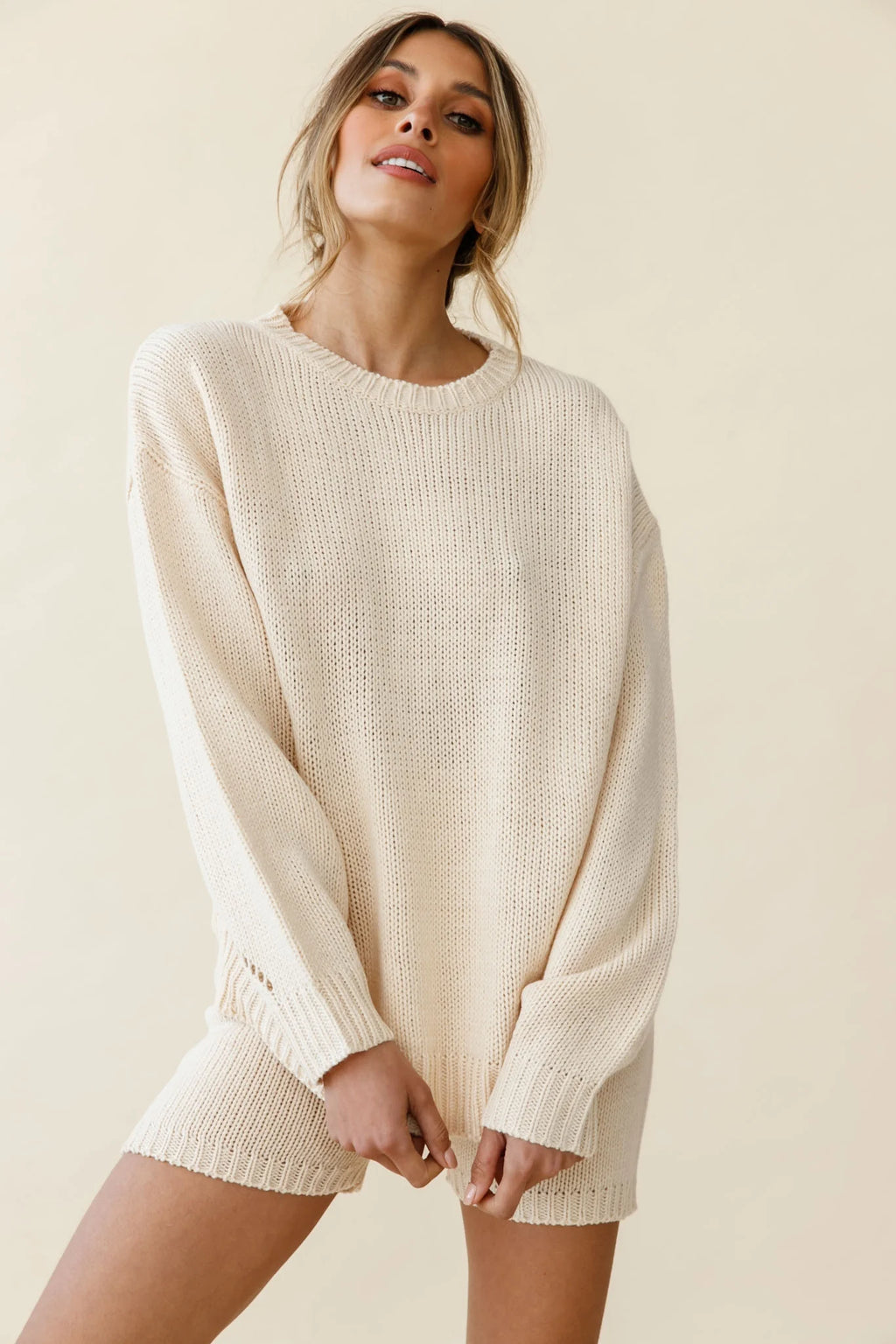 Denver Knit Lounge Shorts Cream