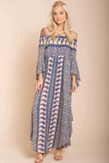 Lilia Tube Maxi Dress Beige Purple