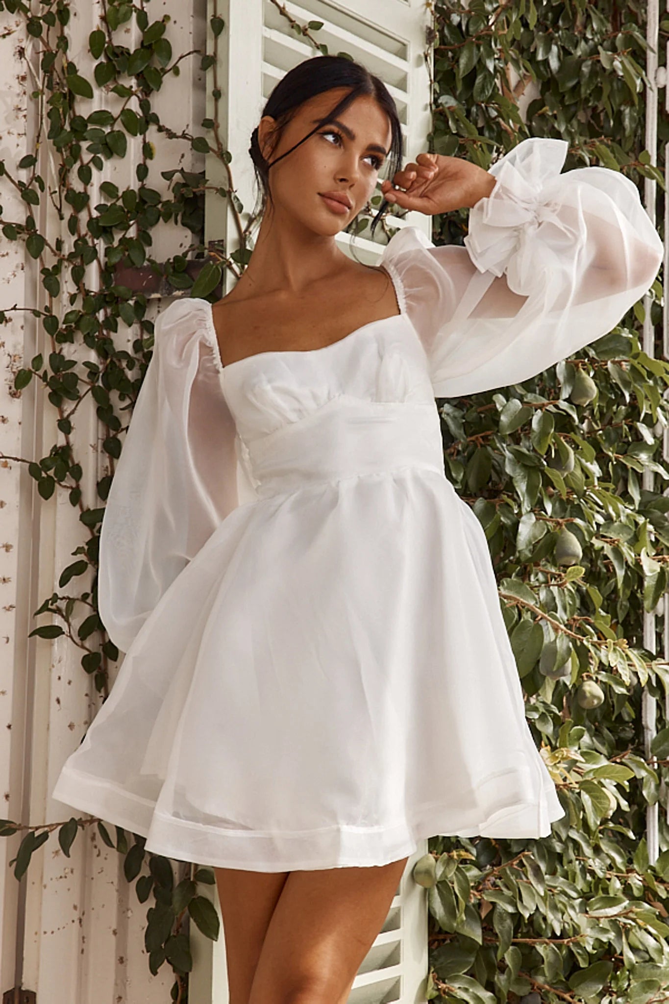 I've Got Sunshine Long Sleeve Mini Dress White