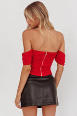 Melonie Off-Shoulder Top Red