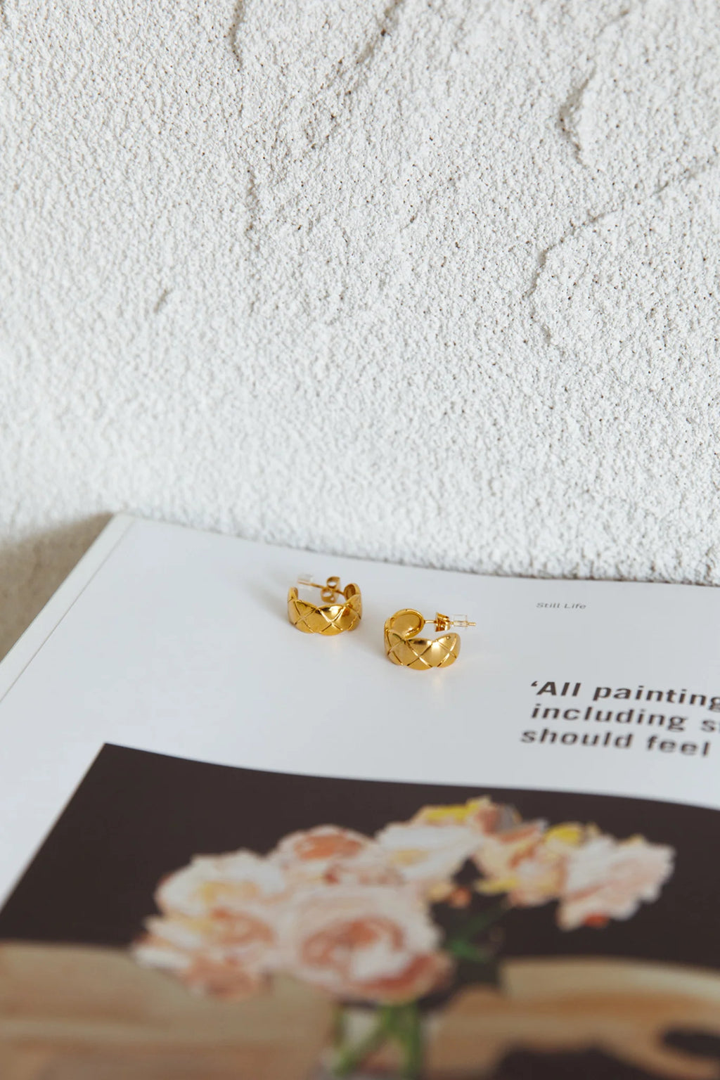 Symphony Woven Open Hoop Earrings Gold