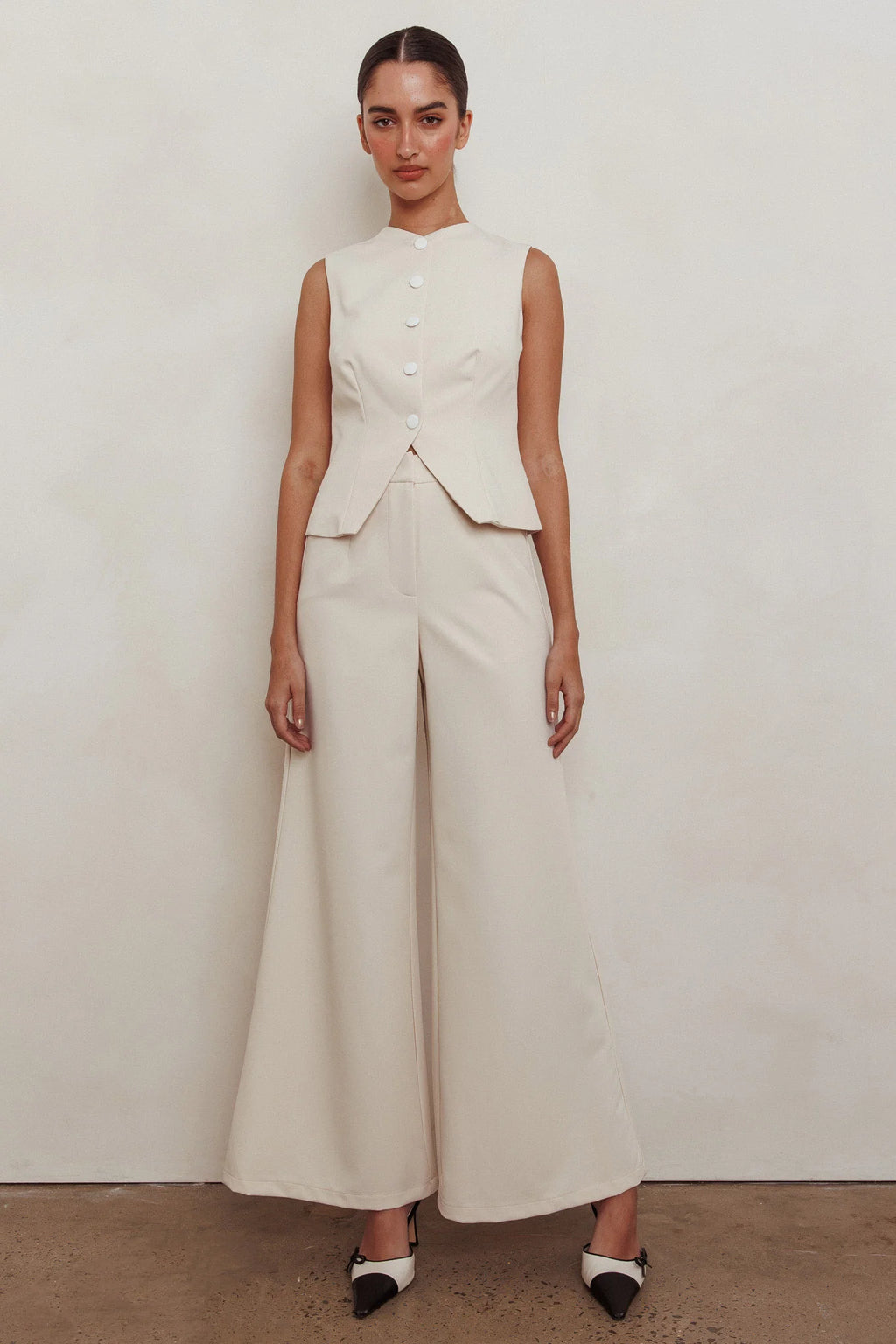 Consideration Sleeveless Vest Top Beige