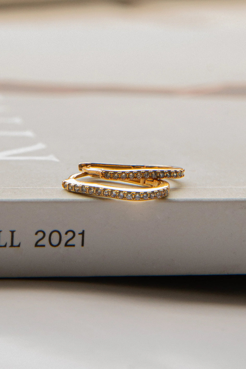 Ark Diamante Hoop Earrings Gold