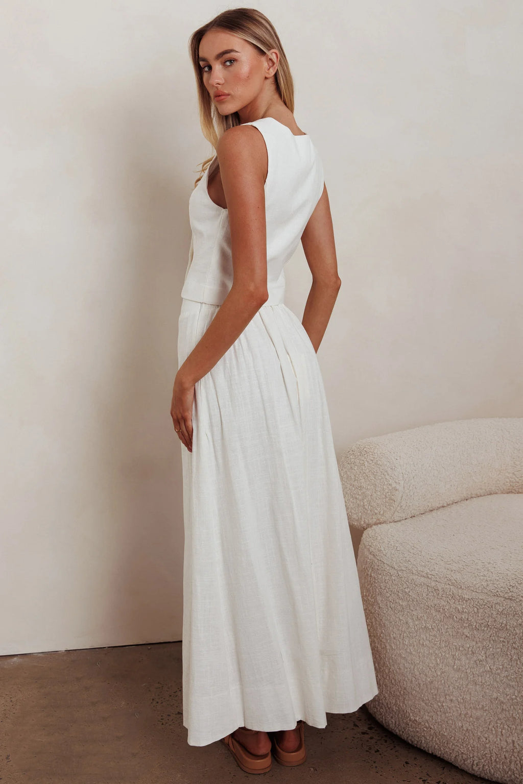 Payday A-Line Maxi Skirt Off White