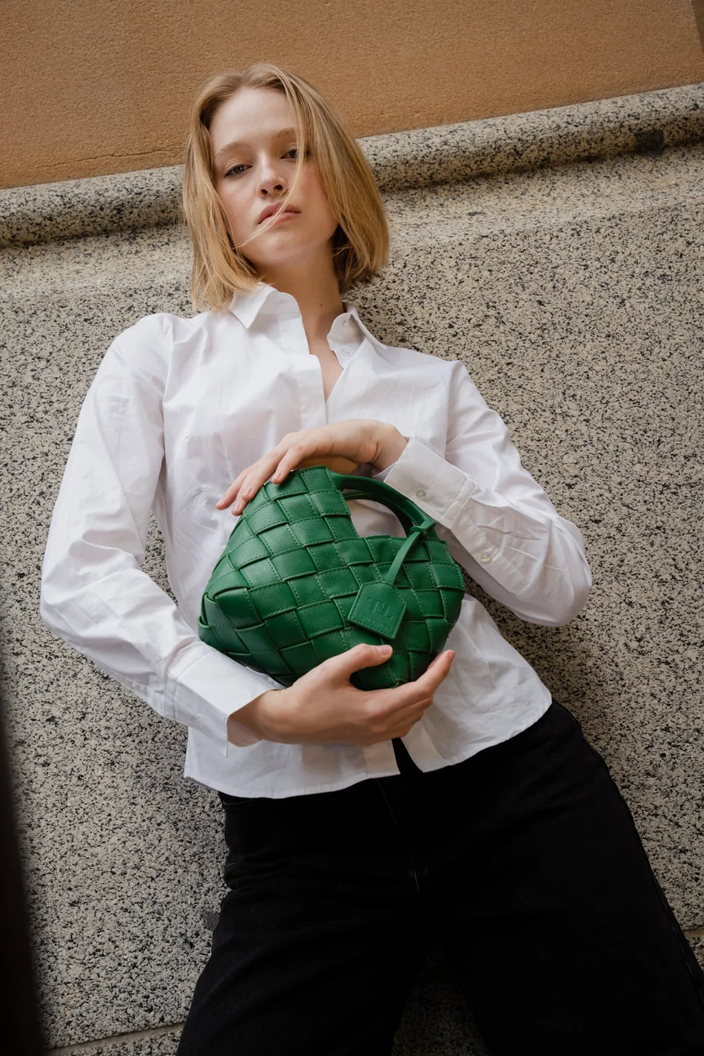 TEN TONES Clementine Woven Mini Tote Green
