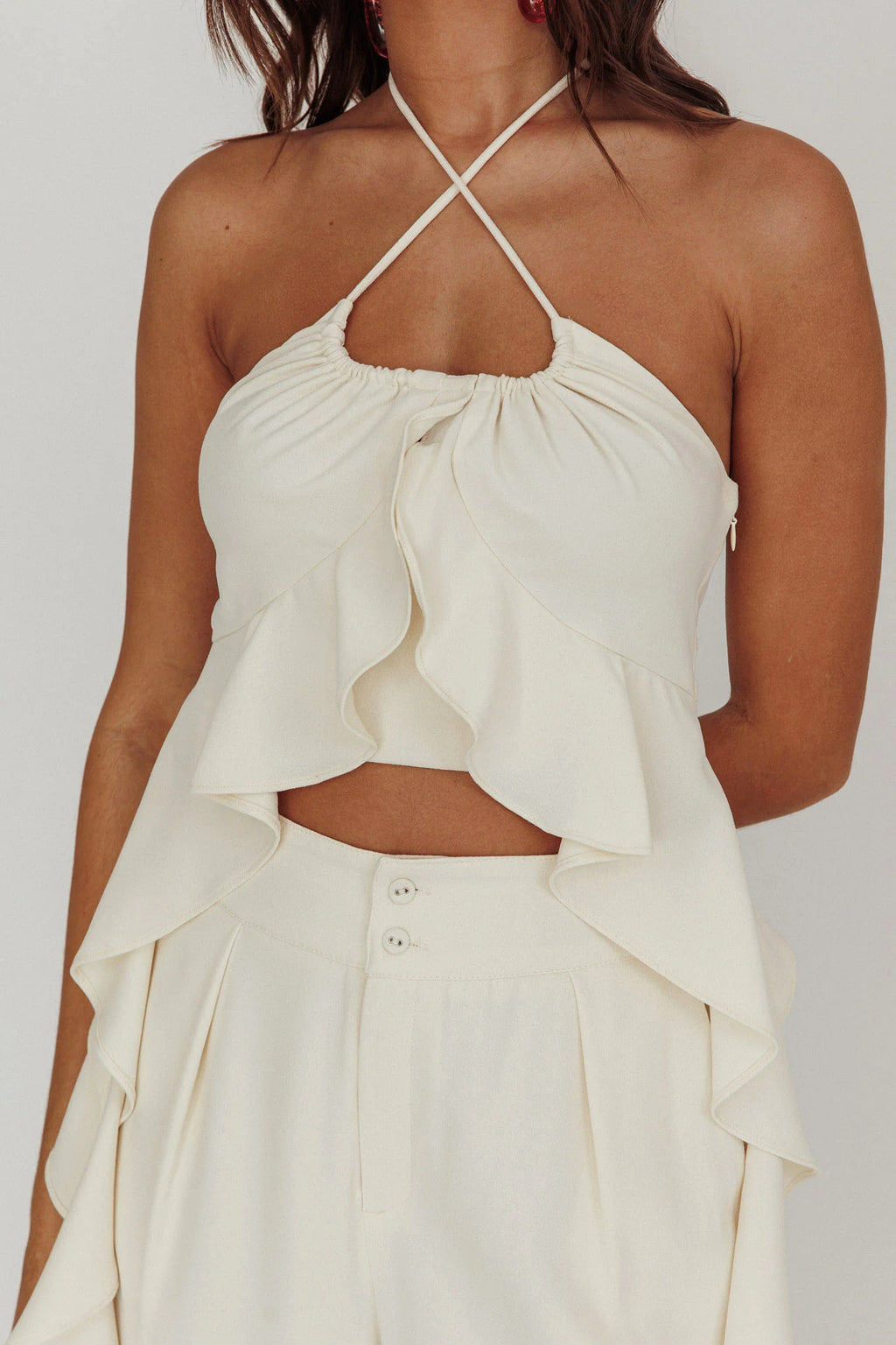 Songbird Halterneck Ruffle Cami Top