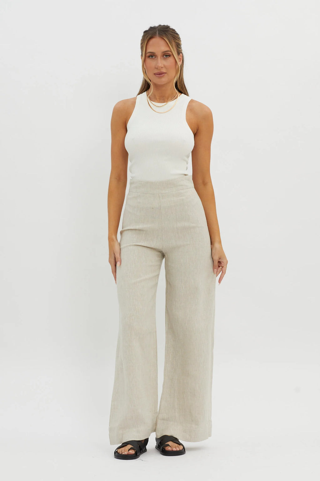 Level Up Ribbed Top White
