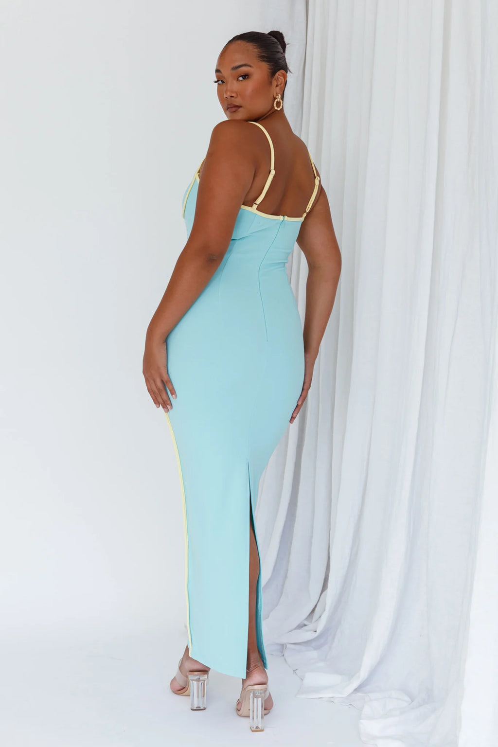 Sunny Coast Piping Trim Maxi Dress Peppermint