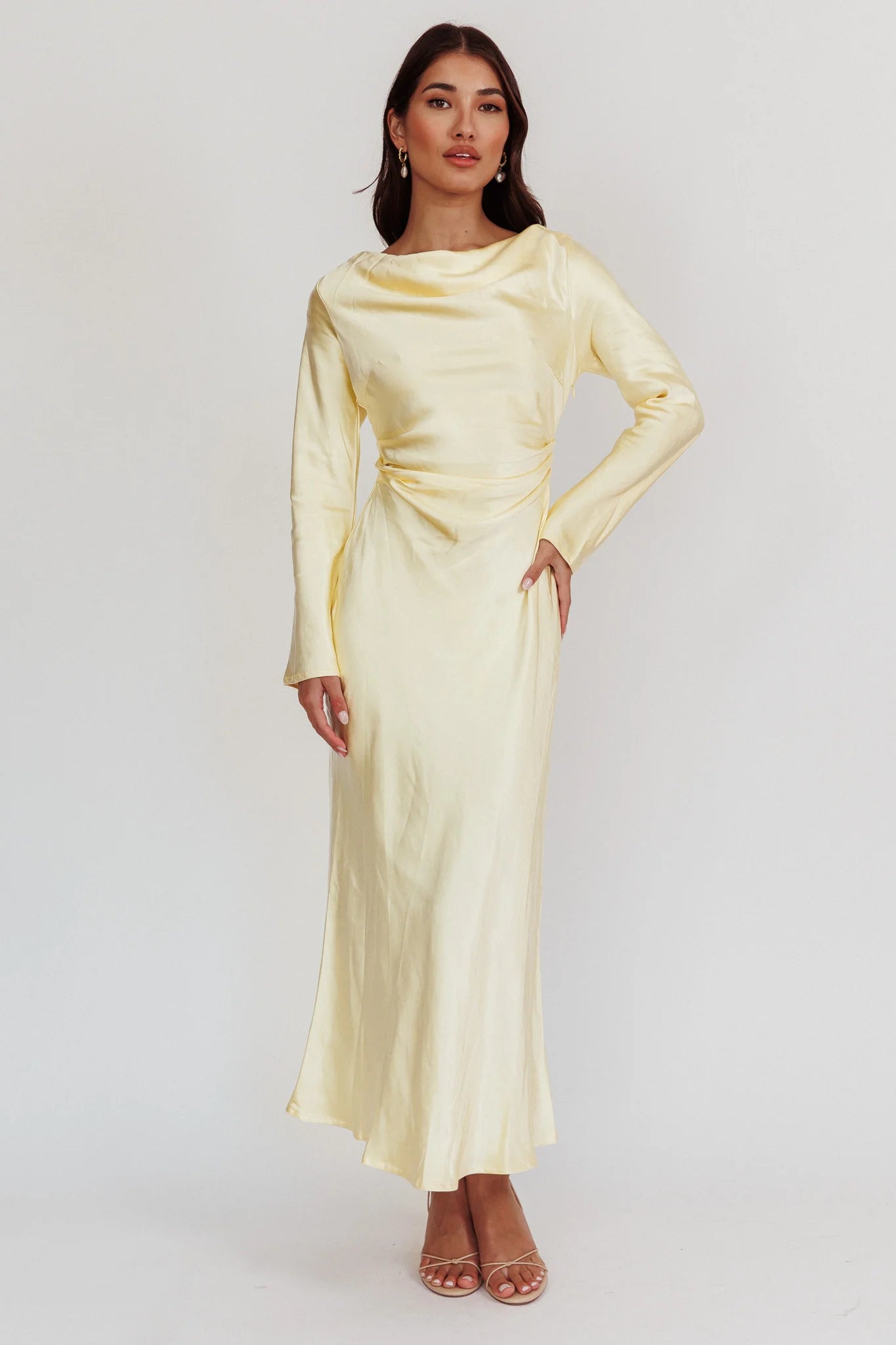 Loveland Cowl Back Midi Dress Butter