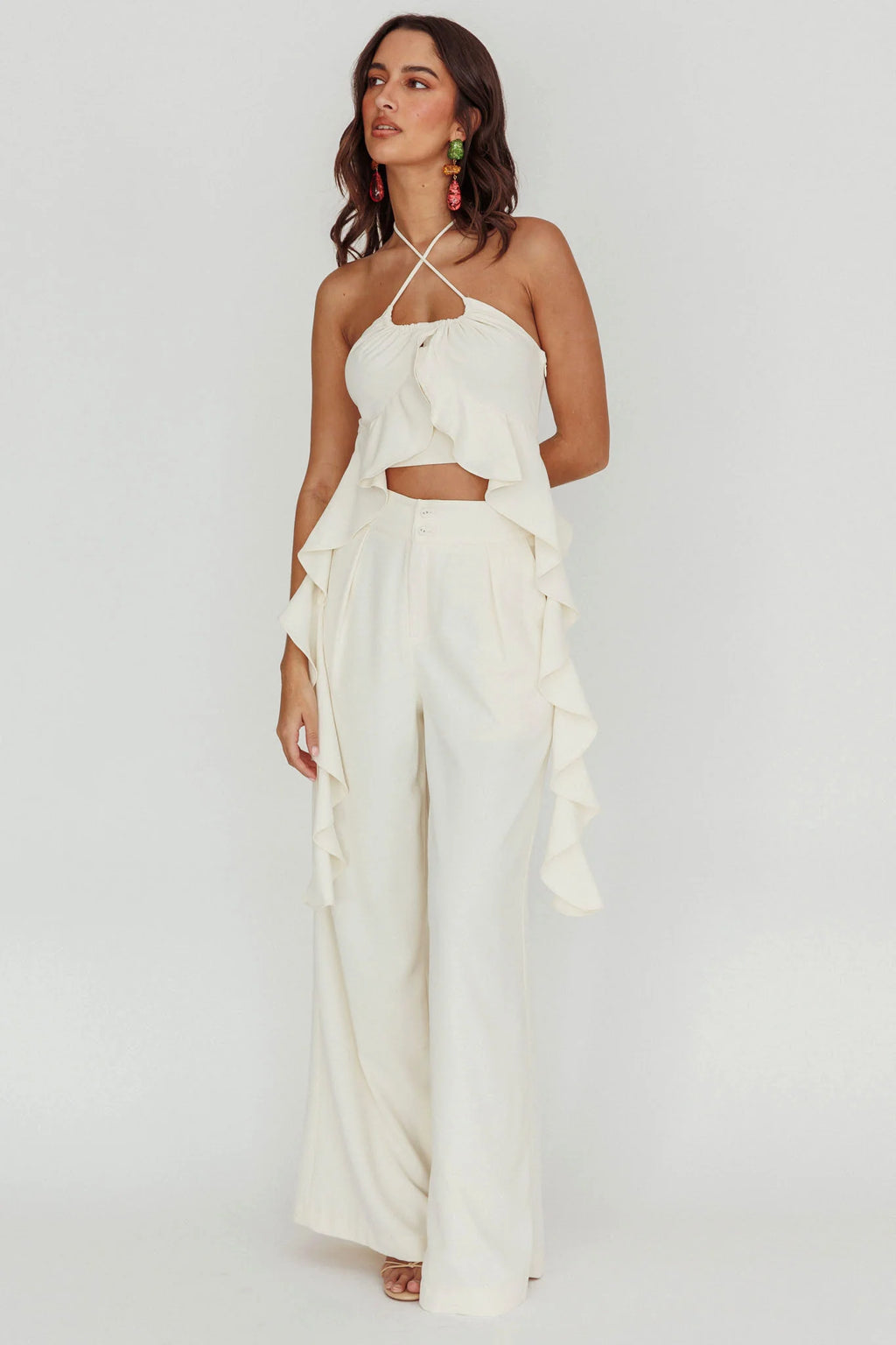 Songbird Halterneck Ruffle Cami Top