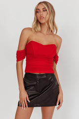 Melonie Off-Shoulder Top Red