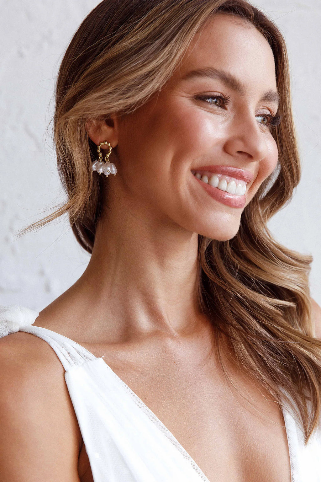 Sierra Pearl Statement Earrings Gold