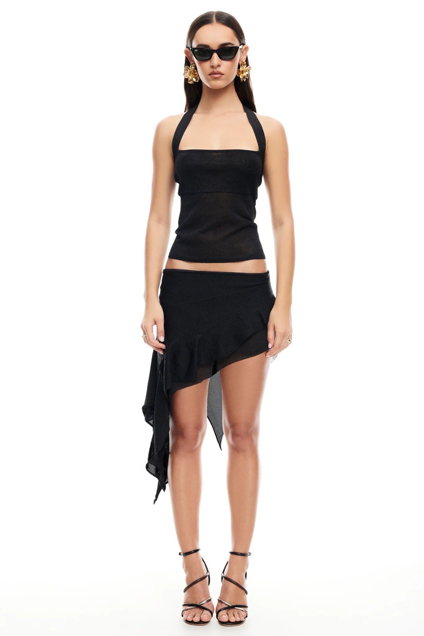 LIONESS Palisades Halter Top Onyx