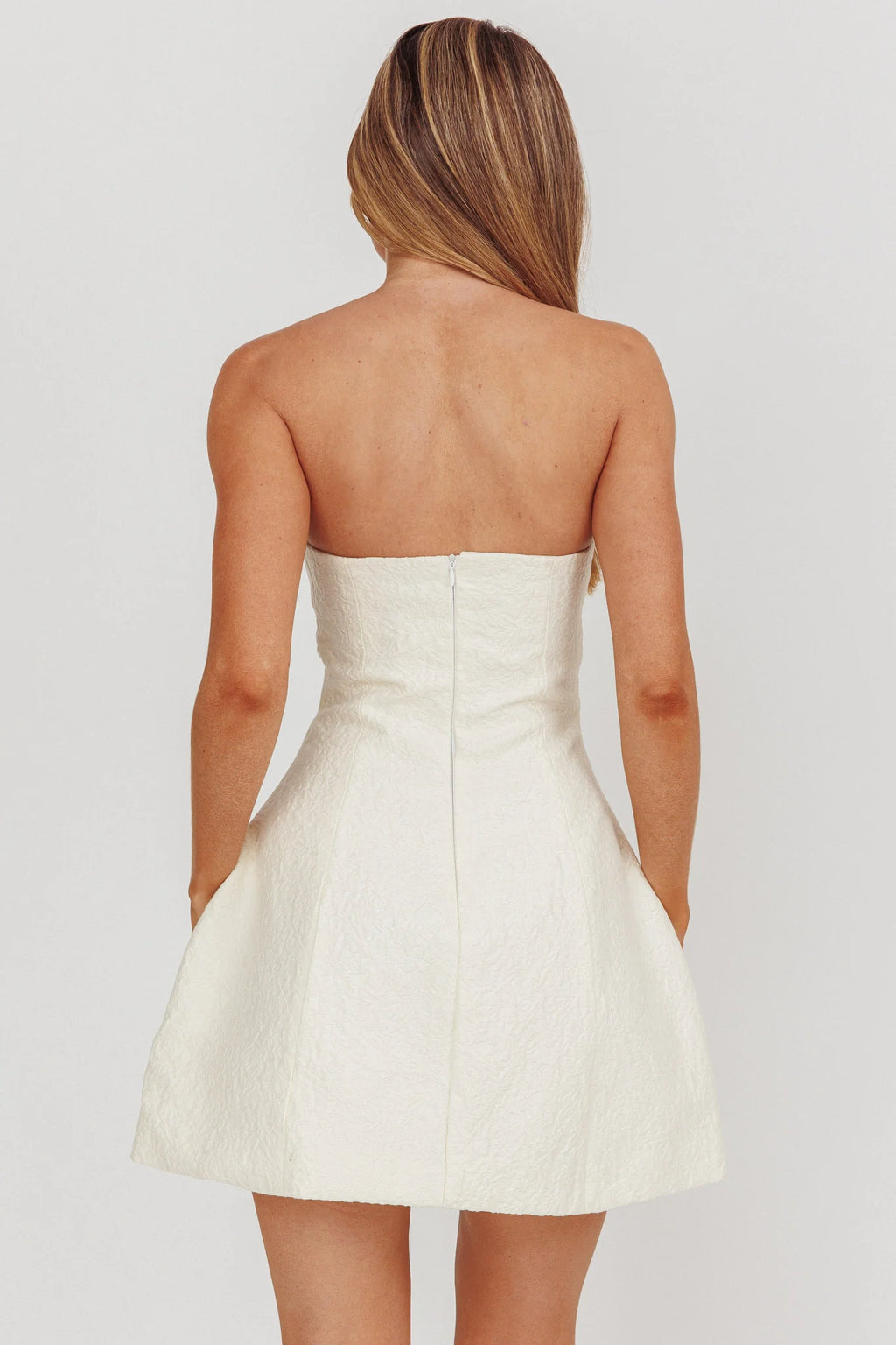 Melodic Strapless Mini Dress Cream