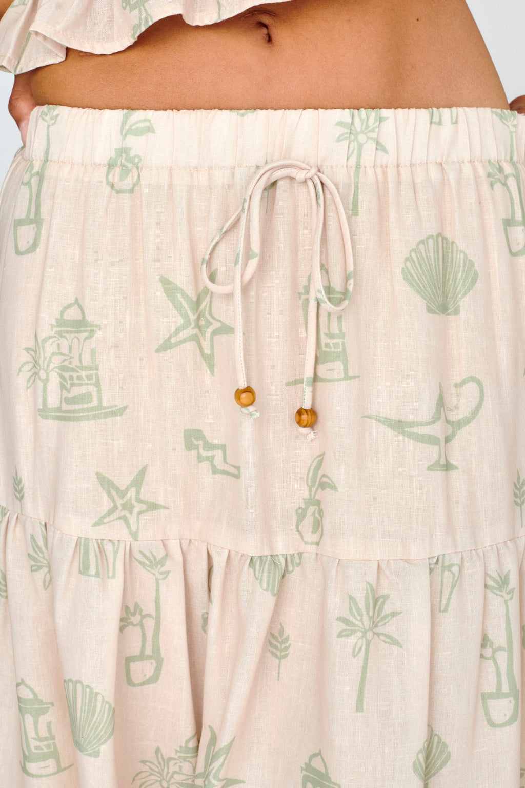 South Bay Maxi Skirt Print Sage
