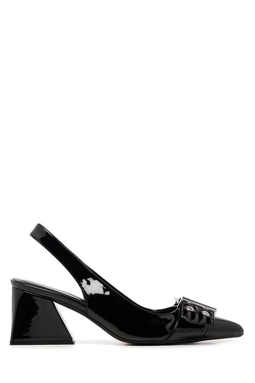 THERAPY Slay Slingback Pump Black Patent