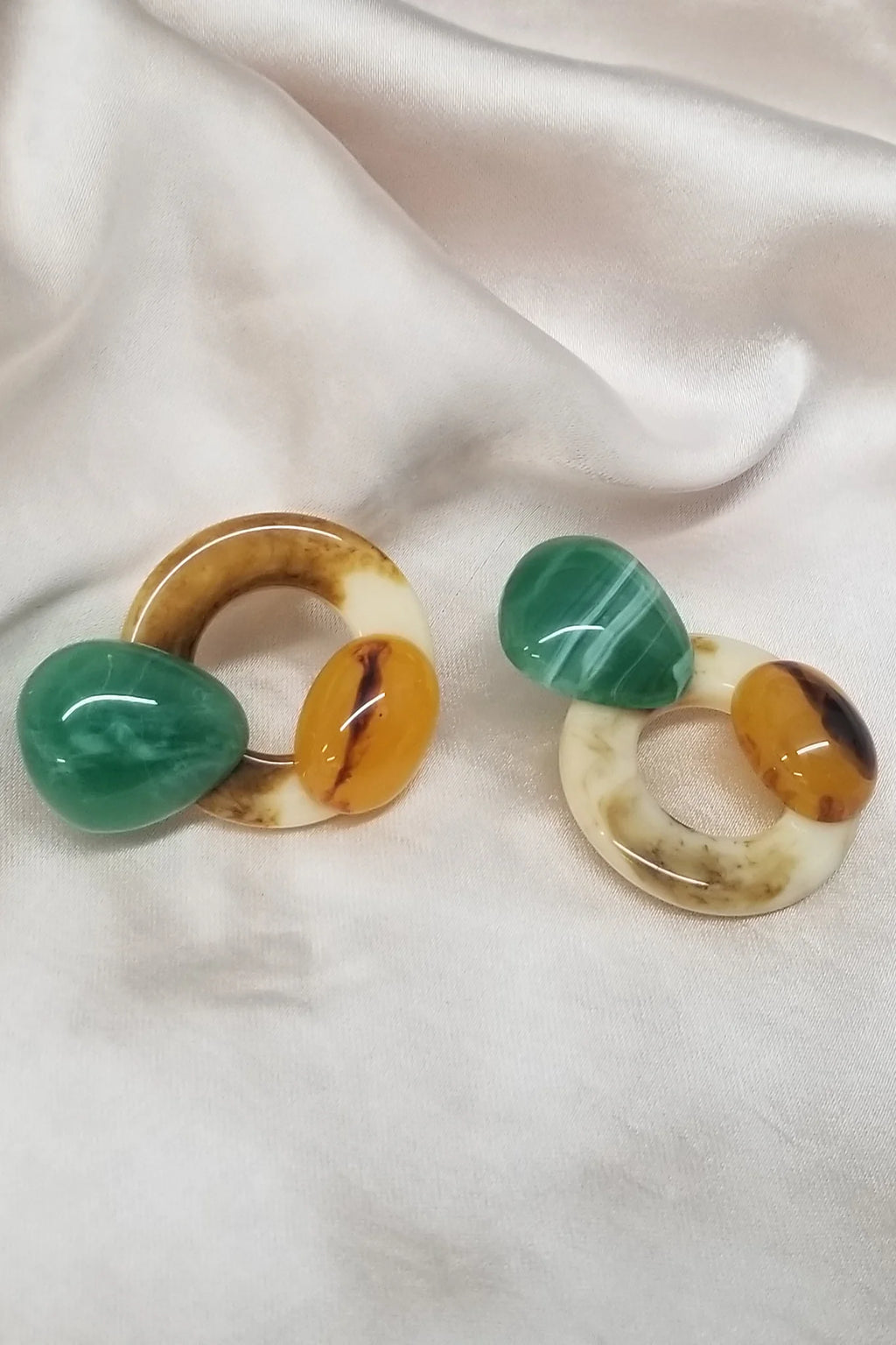 Mozambique Geometric Earrings Tan