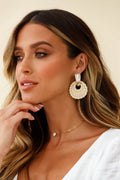 Zulu Faux Straw Earrings Beige